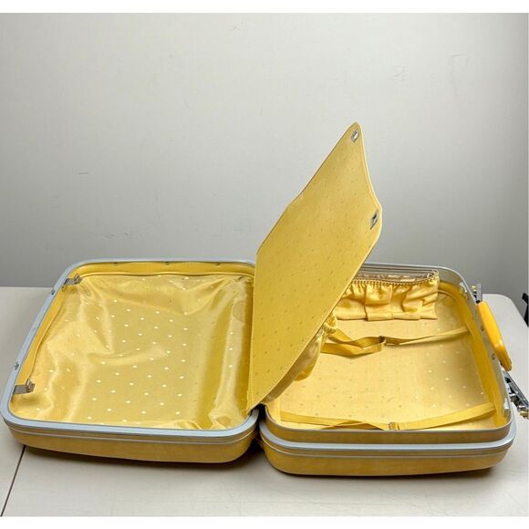 Vintage Samsonite Profile Hardside Suitcase Luggage Mustard Yellow MCM Retro 20" - Picture 11 of 13